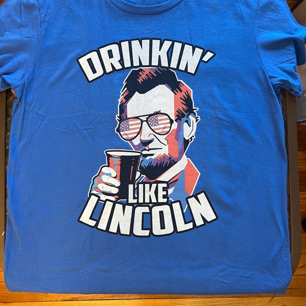 Anvil Blue Drinkin' Like Lincoln Tee